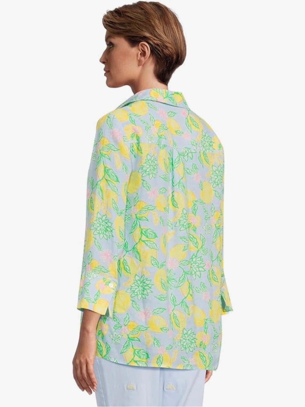 NWOT Women’s Lilly Pulitzer Riverlyn Pieced Print 100% Linen Tunic Size M - Picture 2 of 9